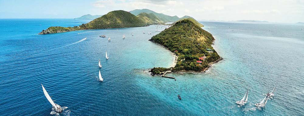 a BVI island with boats